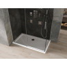 Mexen Omega Duschkabine verschiebbar 130 x 70 cm, Graphit, Chrom + Duschwanne Flat, weiß - 825-130-070-01-40-4010