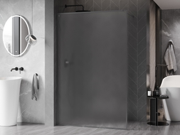 Mexen Kioto-XF Duschwand Walk-in mit Rahmen 80 x 202 cm, matt 10 mm, gun metal - 800-080-104-95-30-X