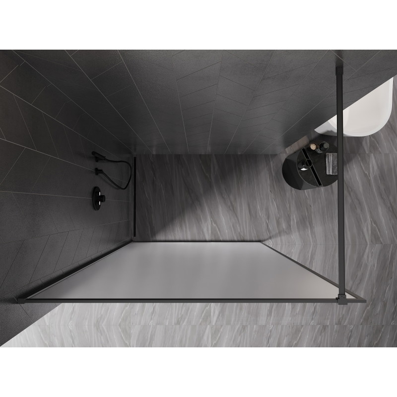 Mexen Kioto-XF Duschwand Walk-in mit Rahmen 80 x 202 cm, matt 10 mm, gun metal - 800-080-104-95-30-X