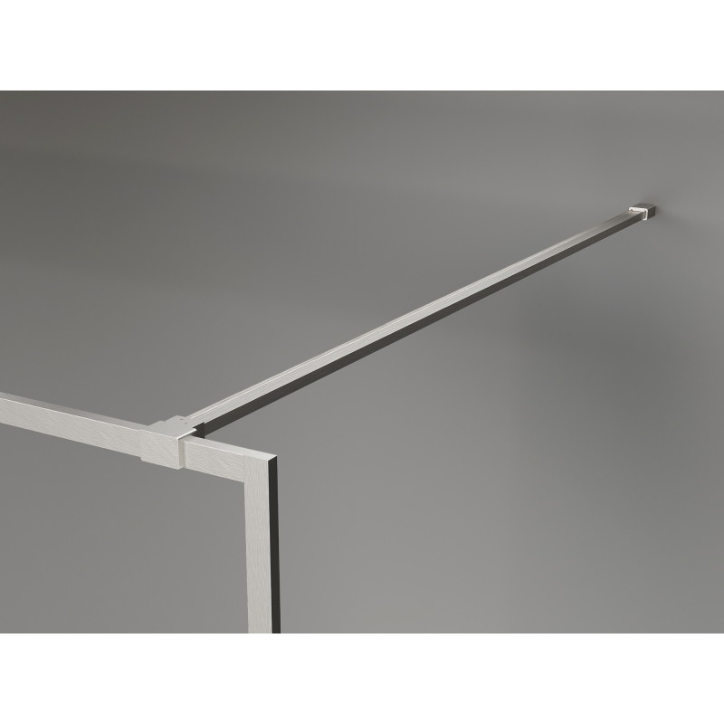 Mexen Kioto-XF Duschwand Walk-In mit Rahmen 90 x 202 cm, Frost 10 mm, gebürsteter Nickel - 800-090-104-97-30-X