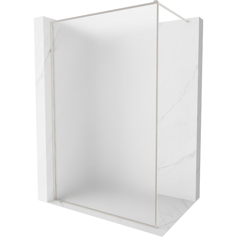 Mexen Kioto-XF Duschwand Walk-in mit Rahmen 120 x 202 cm, Mattscheibe 10 mm, gebürsteter Nickel - 800-120-104-97-30-X
