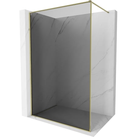 Mexen Kioto-XF Duschwand Walk-in mit Rahmen 80 x 202 cm, Graphit 10 mm, Gold - 800-080-104-50-40-X