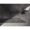 Mexen Kioto-XF Walk-in-Duschwand mit Rahmen 80 x 202 cm, grafit 10 mm, gebürstetes Gold - 800-080-104-55-40-X