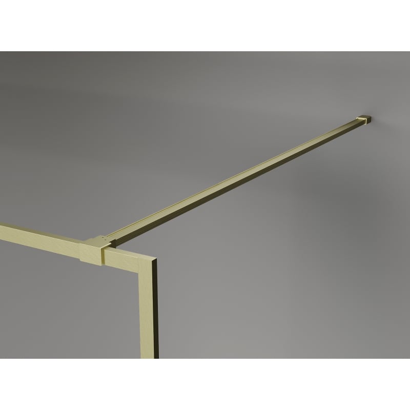 Mexen Kioto-XF Duschwand Walk-in mit Rahmen 100 x 202 cm, graphit 10 mm, gebürstetes Gold - 800-100-104-55-40-X