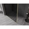 Mexen Kioto-XF Duschwand Walk-in mit Rahmen 150 x 202 cm, Graphit 10 mm, gebürstetes Gold - 800-150-104-55-40-X