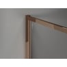 Mexen Kioto-XF Duschwand Walk-in mit Rahmen 100 x 202 cm, Graphit 10 mm, Roségold - 800-100-104-60-40-X