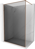 Mexen Kioto-XF Duschwand Walk-in mit Rahmen 120 x 202 cm, Graphit 10 mm, Roségold - 800-120-104-60-40-X