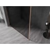 Mexen Kioto-XF Duschwand Walk-in mit Rahmen 80 x 202 cm, Graphit 10 mm, gebürstetes Kupfer - 800-080-104-65-40-X