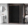 Mexen Kioto-XF Duschwand Walk-in mit Rahmen 80 x 202 cm, Graphit 10 mm, gebürstetes Kupfer - 800-080-104-65-40-X