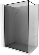 Mexen Kioto-XF Duschwand Walk-in mit Rahmen 80 x 202 cm, Graphit 10 mm, Schwarz - 800-080-104-70-40-X