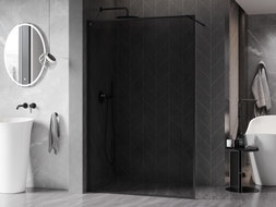 Mexen Kioto-XF Duschwand Walk-in mit Rahmen 130 x 202 cm, grafit 10 mm, schwarz - 800-130-104-70-40-X
