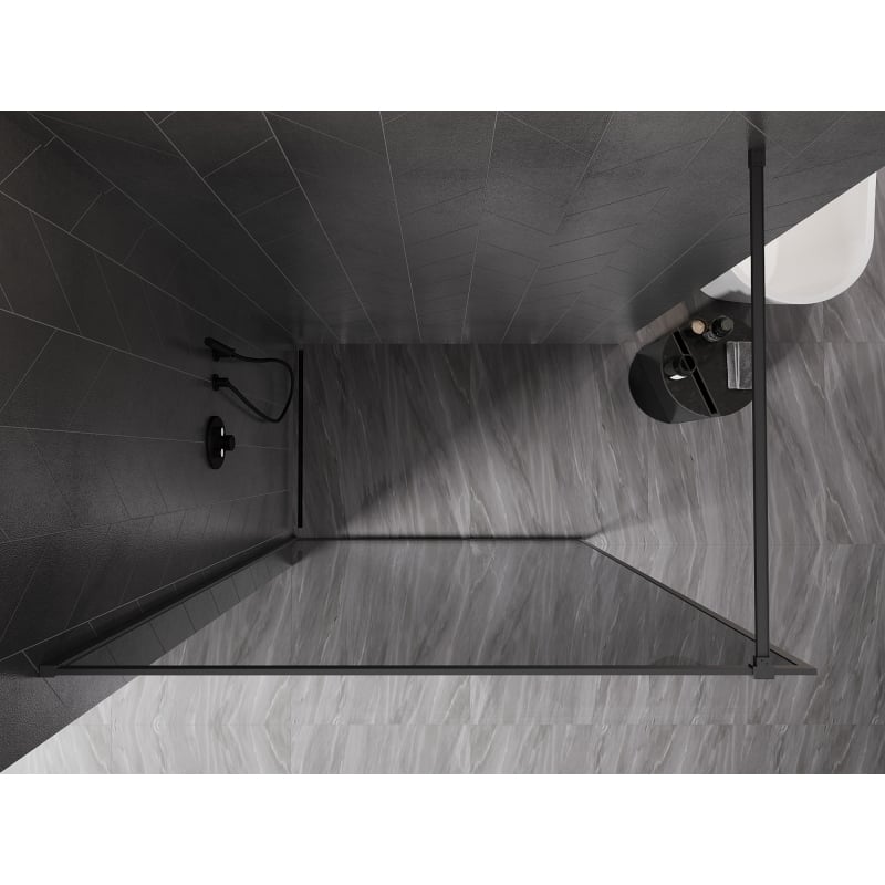 Mexen Kioto-XF Duschwand Walk-in mit Rahmen 120 x 202 cm, Graphit 10 mm, Gun Metal - 800-120-104-95-40-X