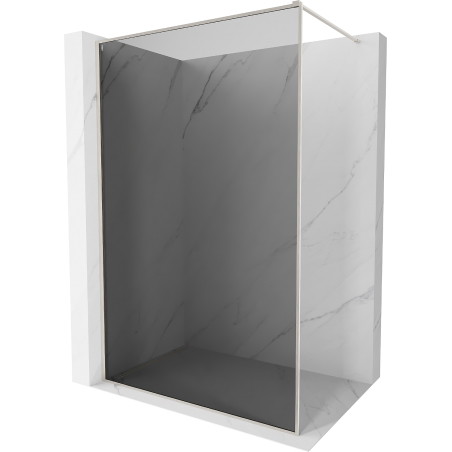 Mexen Kioto-XF Duschwand Walk-in mit Rahmen 80 x 202 cm, Grafit 10 mm, gebürsteter Nickel - 800-080-104-97-40-X