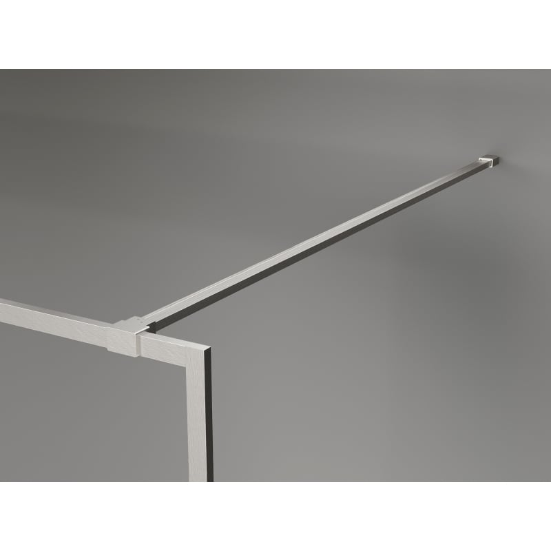 Mexen Kioto-XF Duschwand Walk-in mit Rahmen 130 x 202 cm, Graphit 10 mm, gebürsteter Nickel - 800-130-104-97-40-X