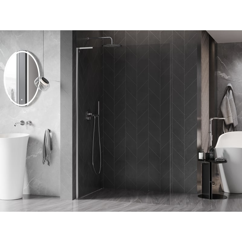 Mexen Kioto-X L Duschwand Walk-in 80 x 200 cm, transparent 10 mm, Chrom - 800-080-107-01-00-X