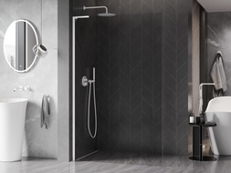 Mexen Kioto-X L Walk-in Duschwand 60 x 200 cm, transparent 10 mm, weiß - 800-060-107-20-00-X