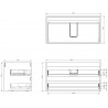 Mexen Box-A Korpus des Waschtischunterschranks 90 cm, 2 Schubladen, Grau Matt - 91AX0-0900-470-2-62