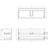 Mexen Box-A Unterschrank-Korpus 120 cm, 2 Schubladen, Grau Matt - 91AX0-1200-470-2-62