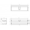 Mexen Box-A Unterschrank-Korpus 140 cm, 2 Schubladen, graues Matt - 91AX0-1400-470-2-62