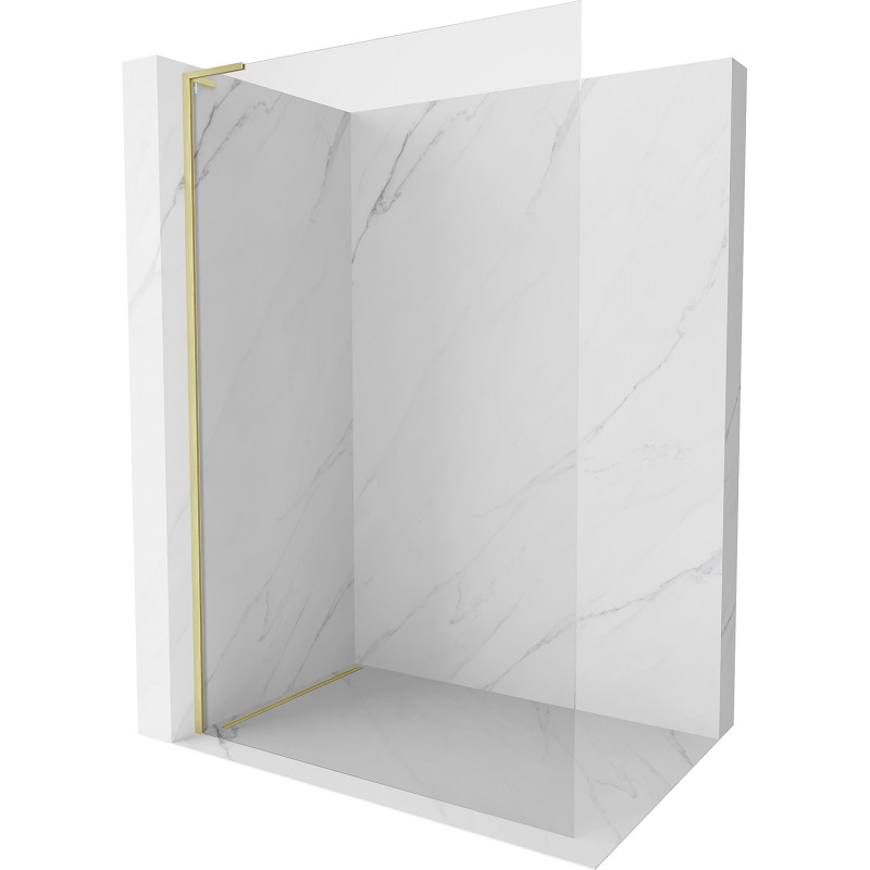 Mexen Kioto-X L Duschwand Walk-in 50 x 200 cm, transparent 10 mm, gold gebürstet - 800-050-107-55-00-X