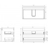 Mexen Box-A Korpus für Waschtischunterschrank 80 cm, 2 Schubladen, Graphit matt - 91AX0-0800-470-2-66