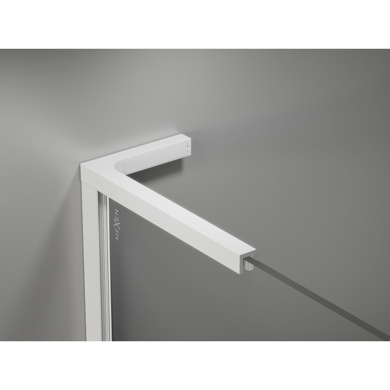 Mexen Kioto-X L Duschwand Walk-in 100 x 200 cm, transparent 10 mm, weiß - 800-100-107-20-00-X