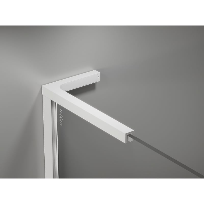 Mexen Kioto-X L Duschwand Walk-in 120 x 200 cm, transparent 10 mm, weiß - 800-120-107-20-00-X
