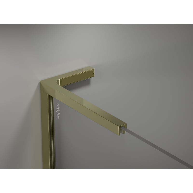 Mexen Kioto-X L Duschwand Walk-in 110 x 200 cm, transparent 10 mm, Gold - 800-110-107-50-00-X