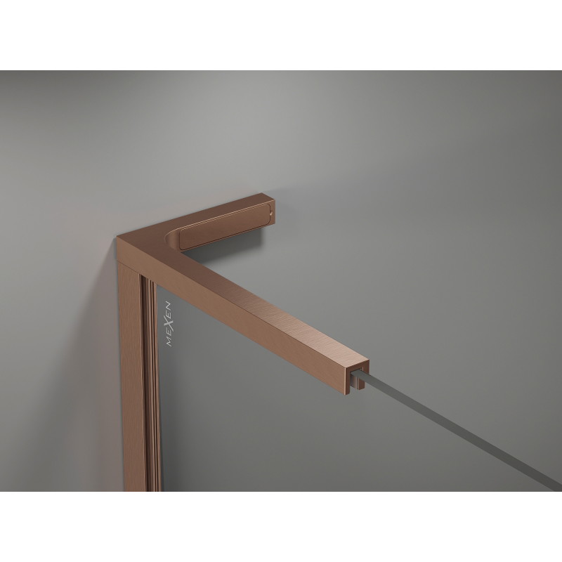 Mexen Kioto-X L Duschwand Walk-in 120 x 200 cm, transparent 10 mm, gebürstetes Kupfer - 800-120-107-65-00-X