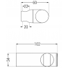 Mexen Duschhalter, Chrom - 79356-00