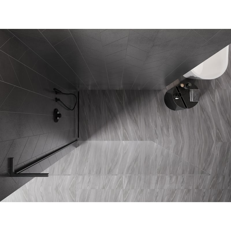 Mexen Kioto-X L Walk-In Duschwand 110 x 200 cm, transparent 10 mm, gebürstet in Gun Gray - 800-110-107-66-00-X