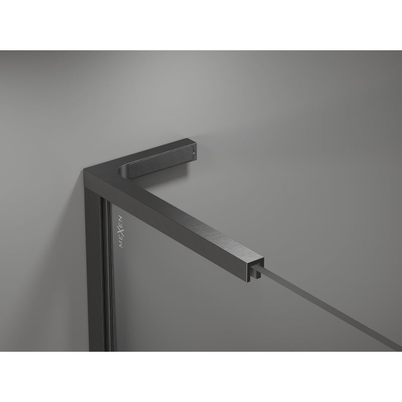 Mexen Kioto-X L Walk-In Duschwand 110 x 200 cm, transparent 10 mm, gebürstet in Gun Gray - 800-110-107-66-00-X