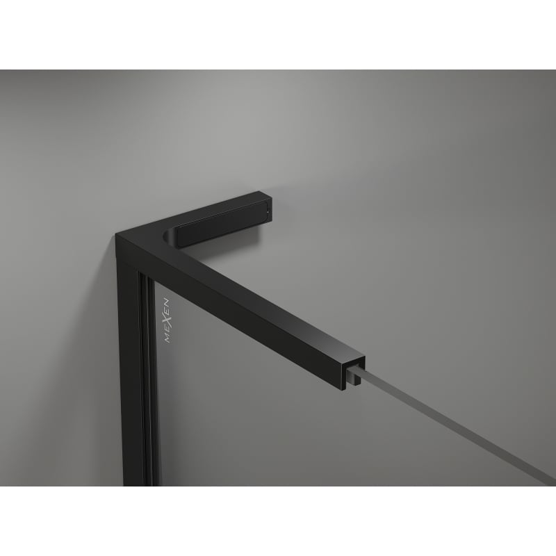 Mexen Kioto-X L Duschwand Walk-in 90 x 200 cm, transparent 10 mm, schwarz - 800-090-107-70-00-X