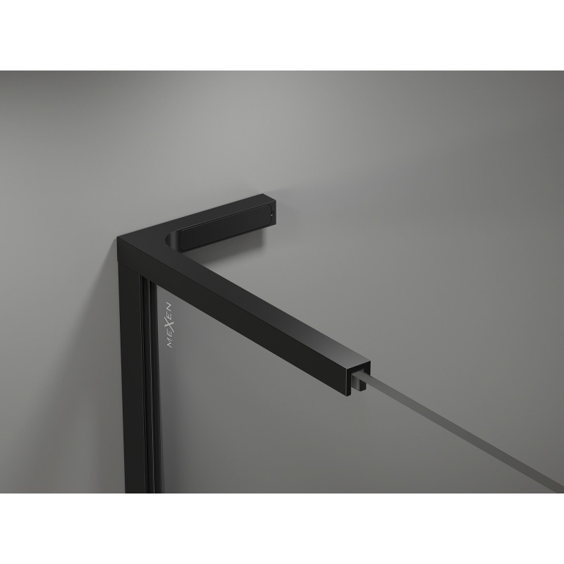 Mexen Kioto-X L Duschwand Walk-in 110 x 200 cm, transparent 10 mm, schwarz - 800-110-107-70-00-X