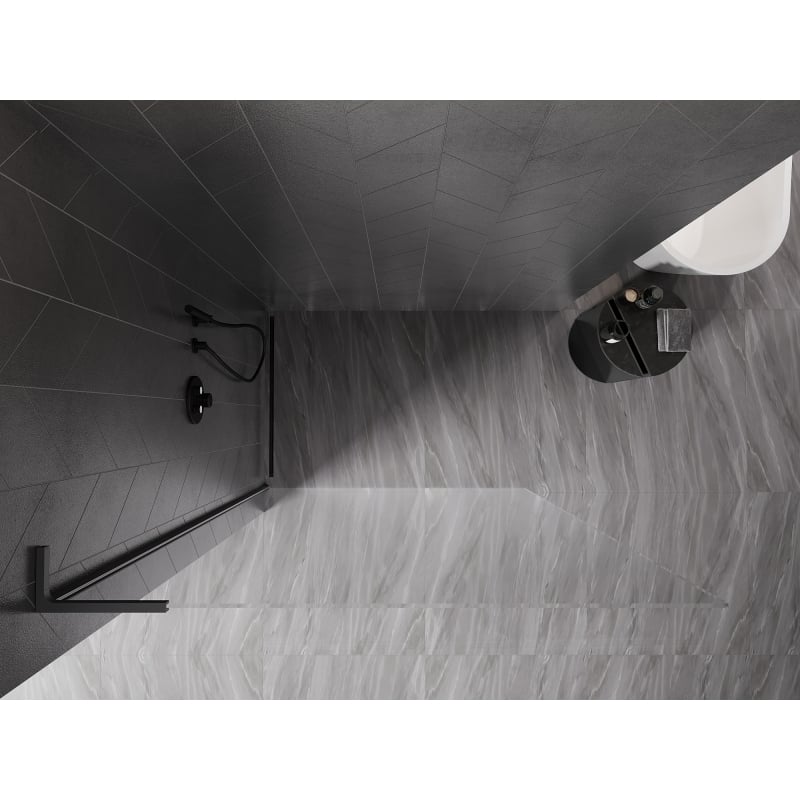 Mexen Kioto-X L Duschwand Walk-in 50 x 200 cm, transparent 10 mm, Gun Metal - 800-050-107-95-00-X