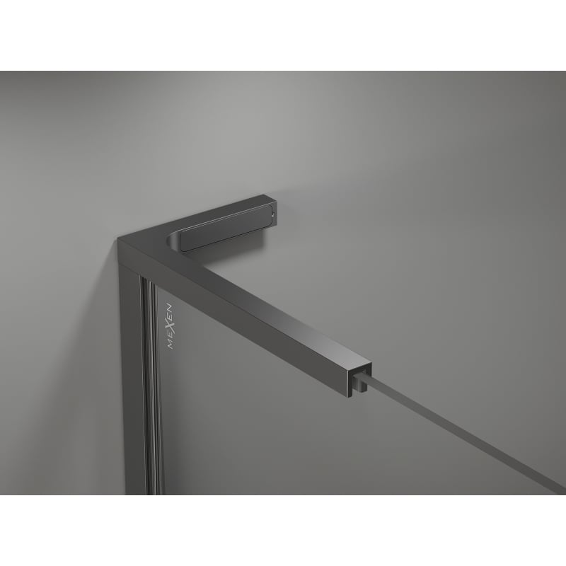 Mexen Kioto-X L Duschwand Walk-in 90 x 200 cm, transparent 10 mm, Gun Metal - 800-090-107-95-00-X