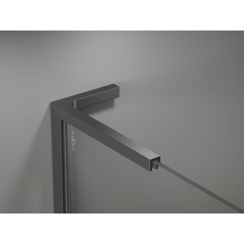 Mexen Kioto-X L Duschwand Walk-in 110 x 200 cm, transparent 10 mm, Gun Metal - 800-110-107-95-00-X