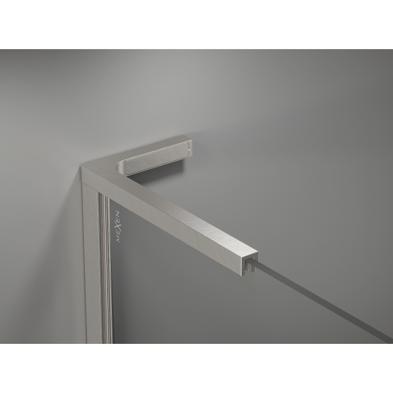 Mexen Kioto-X L Duschwand Walk-in 110 x 200 cm, transparent 10 mm, gebürsteter Nickel - 800-110-107-97-00-X