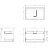Mexen Box-A Korpus Waschtischschrank 70 cm, 2 Schubladen, schwarzer Glanz - 91AX0-0700-470-2-70
