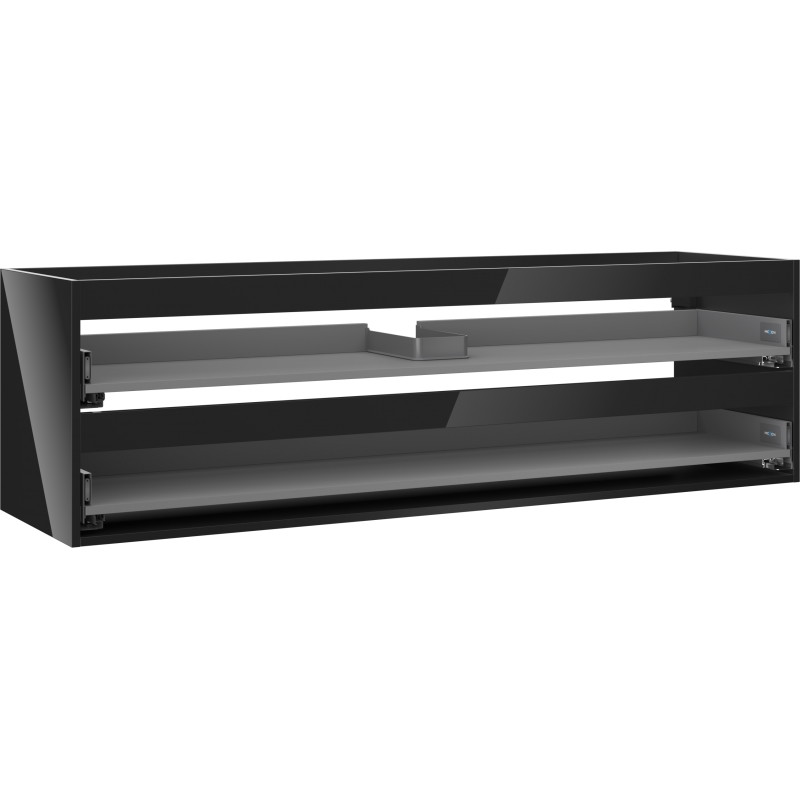 Mexen Box-A Unterschrank für Waschbecken 160 cm, 2 Schubladen, schwarz glänzend - 91AX0-1600-470-2-70