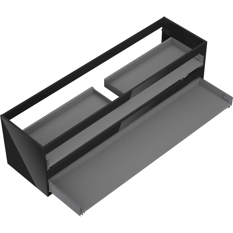 Mexen Box-A Unterschrank für Waschbecken 160 cm, 2 Schubladen, schwarz glänzend - 91AX0-1600-470-2-70