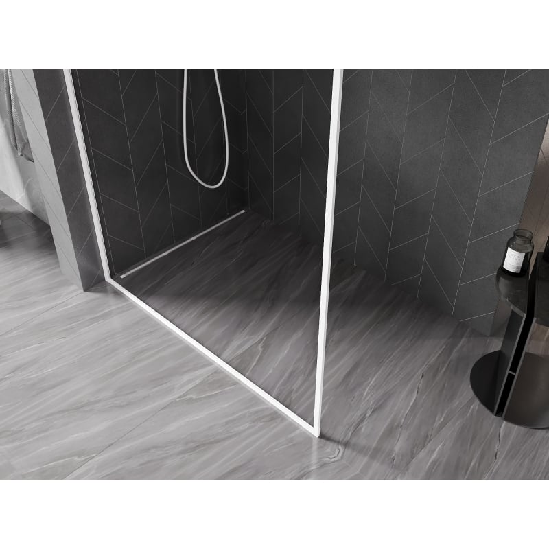Mexen Kioto-XF L Duschwand Walk-in mit Rahmen 60 x 202 cm, transparent 10 mm, weiß - 800-060-174-20-00-XF
