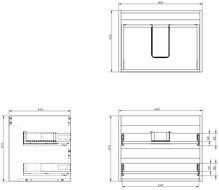 Mexen Box-A Korpus des Waschtischunterschranks 60 cm, 2 Schubladen, Nussbaum - 91AX0-0600-470-2-86