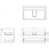 Mexen Box-A Korpus des Waschbeckenschranks 80 cm, 2 Schubladen, Nuss - 91AX0-0800-470-2-86