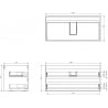 Mexen Box-A Unterschrankkorpus 100 cm, 2 Schubladen, Nussbaum - 91AX0-1000-470-2-86