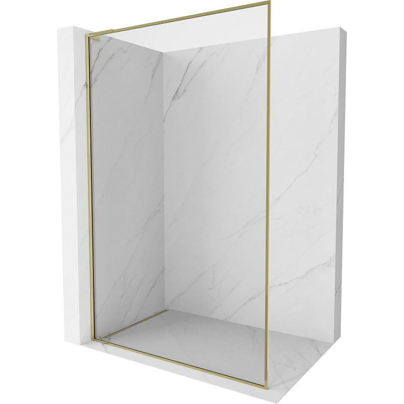 Mexen Kioto-XF L Duschwand Walk-in mit Rahmen 60 x 202 cm, transparent 10 mm, gold - 800-060-174-50-00-XF