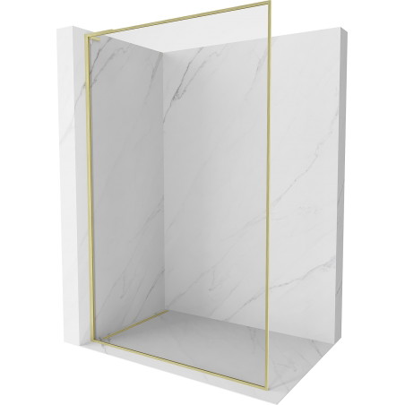 Mexen Kioto-XF L Walk-In Duschwand mit Rahmen 90 x 202 cm, transparent 10 mm, gebürstetes Gold - 800-090-174-55-00-XF