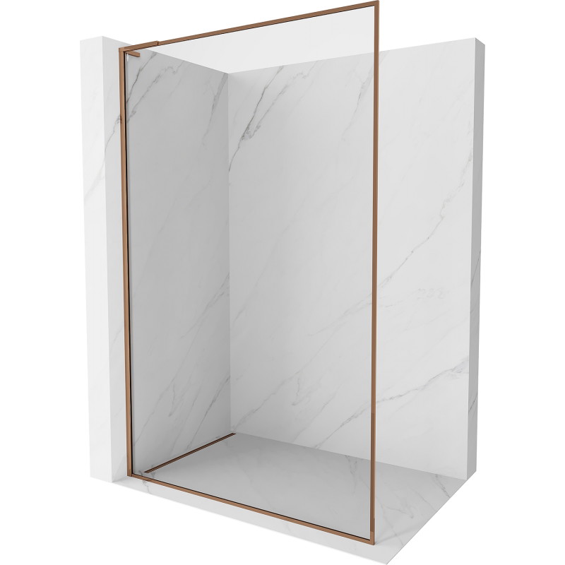 Mexen Kioto-XF L Duschwand Walk-in mit Rahmen 70 x 202 cm, transparent 10 mm, Roségold - 800-070-174-60-00-XF