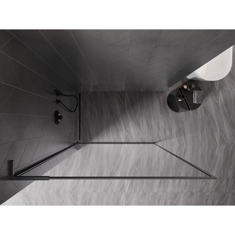 Mexen Kioto-XF L Duschwand Walk-in mit Rahmen 70x202 cm, transparent 10 mm, gun gray gebürstet - 800-070-174-66-00-XF