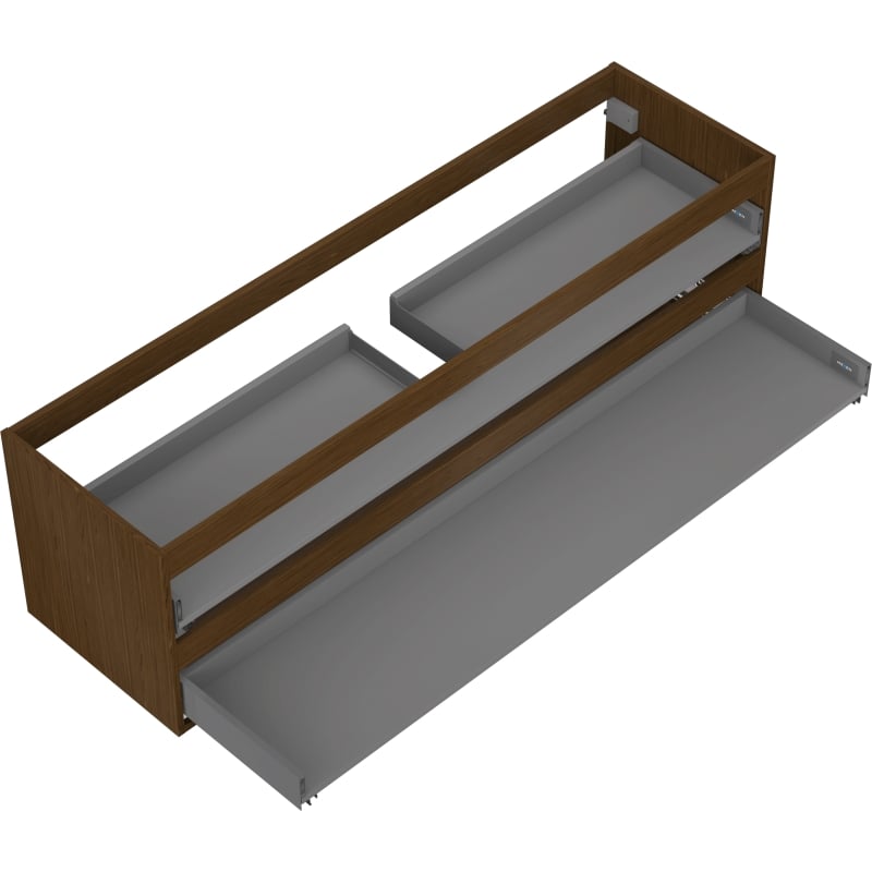 Mexen Box-A Korpus für Waschtischunterschrank 160 cm, 2 Schubladen, Nussbaum - 91AX0-1600-470-2-86